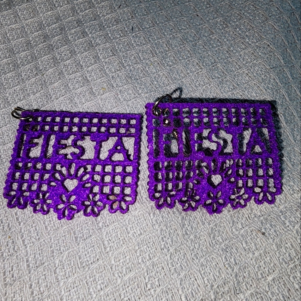 Purple Fiesta Banner Earrings